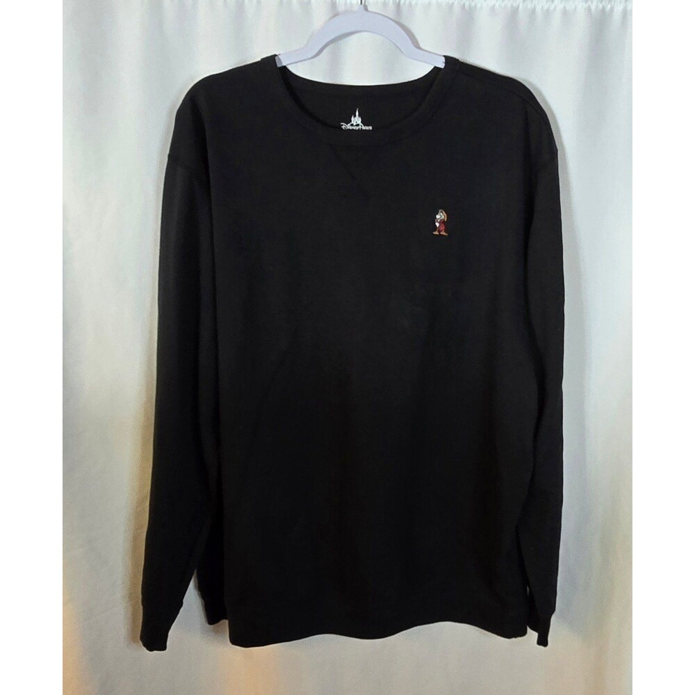 Disneyland Disney Parks Snow White Grumpy Embroidered Pull Over Blk Size 2XL